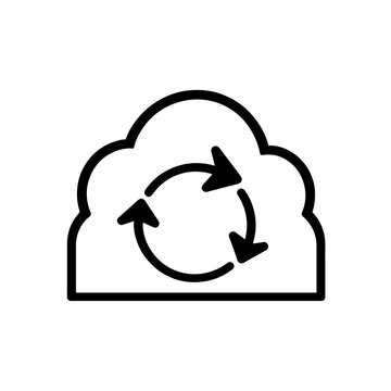 Cloud synchronization icon with circular refresh arrows graphic
