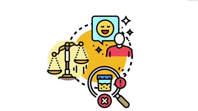 Positive correlation concept data analysis, comparison of results, and evaluating different factors contributing to outcomes with scales, a smiling face, and a magnifying glass