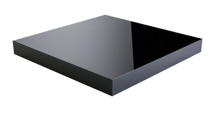 Isolated glossy black rectangular solid with sleek reflective finish and identification B 1704 © Oisin