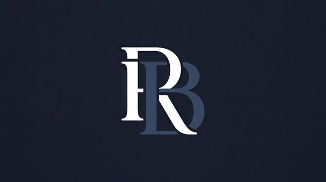 Elegant overlapping RB letter monogram logo on dark background.