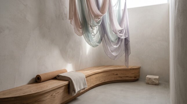 Aurora canopy and equipment in a quiet studio alcove
