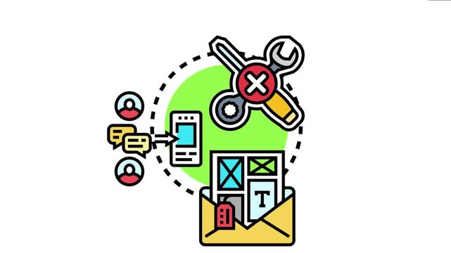 Prebuilt templates showcasing readily available icon designs and content layouts, streamlining communication and development processes without requiring extensive custom building or coding efforts