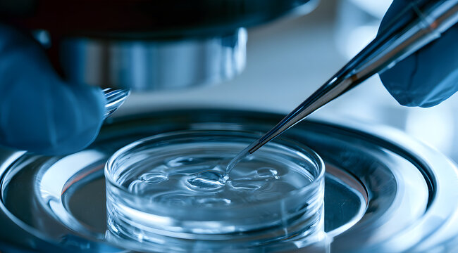 Scientists use micro pipettes during in vitro fertilization (IVF) to manipulate sperm and embryo cells. Medical experts carry out the IVF procedure to enhance fertility treatment