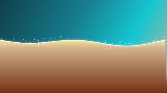 Minimalist abstract digital background featuring a smooth glowing wave line with sparkling particles dividing blue sky and warm sand gradient surfaces