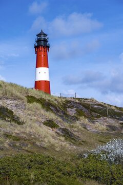 Lighthouse of H&ouml;rnum, Sylt, North Frisian Island, North Sea, North Frisia, Schleswig-Holstein, Germany