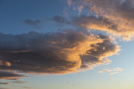 Clouds in the evening sky, dramatic atmosphere