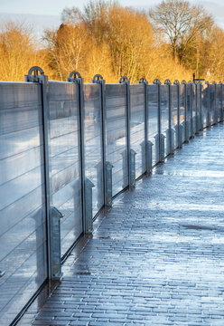 Bewdley flood barriers erected to protect local population,Worcestershire,England,UK