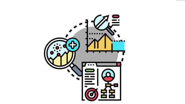 Predicted probability concept visualizing data analysis, risk assessment, and future outcome forecasting using graphs, magnified insights, and structured information displays