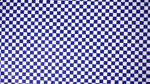 Continuous Panning Blue and White Checkerboard Pattern Background Video
