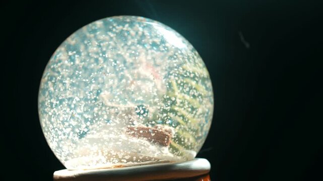 Christmas Snow Globe with Floating Snow and Santa Claus
