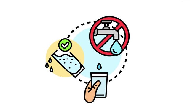 Icon presenting water conservation, the responsible use of an essential resource by avoiding waste and encouraging mindful consumption practices