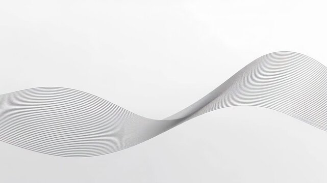Abstract Gray Wave Line Pattern White Background with Flowing Parallel Lines for Calm Minimalist
