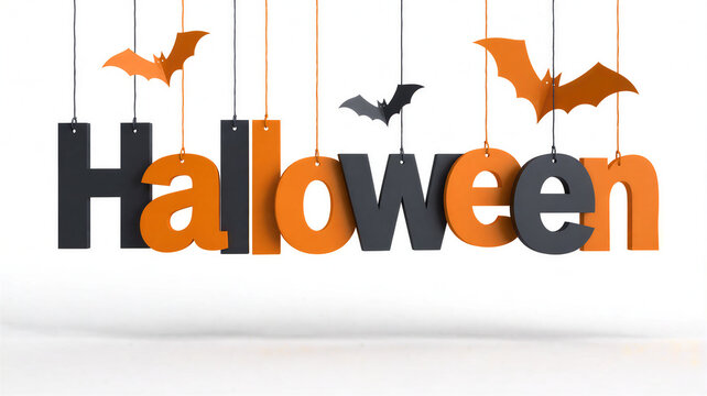 Halloween hanging banner with cute spider illustration