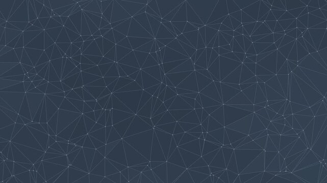 Delaunay triangulation connecting drifting points into shifting low-contrast mesh in blue-gray, 4K seamless loop