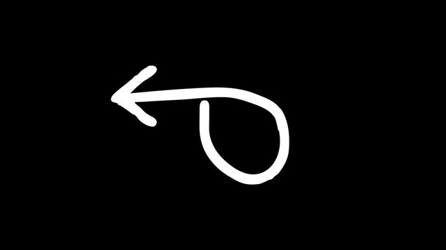 white arrow scribble element animation to the right