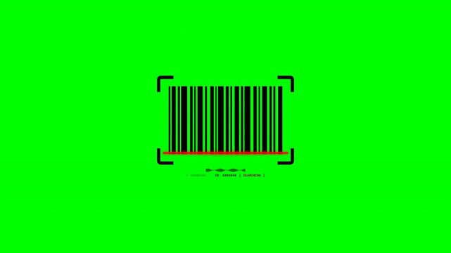 A barcode scanner interface with digital tracking lines against a vibrant solid green background graphic element template
