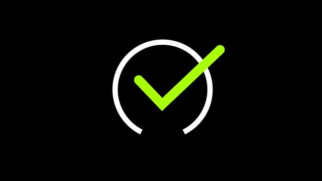 Fingerprint scan verification animation with green checkmark success on black background