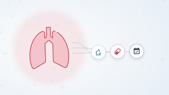 World TB Day lungs with awareness ribbon and diagnosis, treatment and follow up icons, 24 March