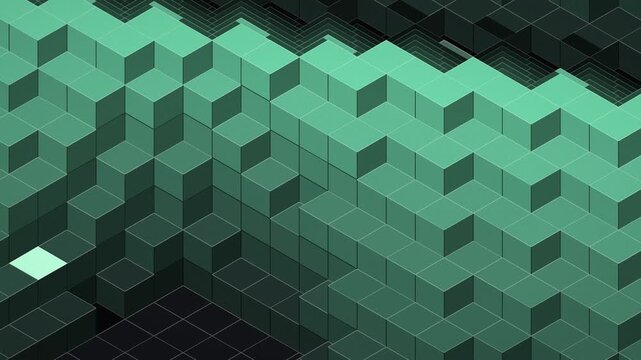 3D Hintergrund Treppe aus isometrischen W&uuml;rfeln als nahtlose Schleife