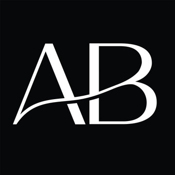 Initial letter AB, typography Monogram design logo vector.