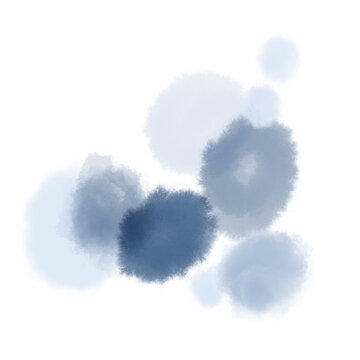 グレーブルー色の花のようなドット手描き水彩背景素材