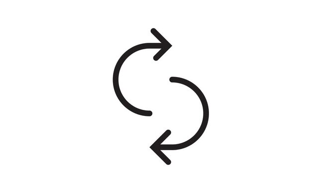Animated circular arrows forming a sync icon loop representing refresh and data transfer.