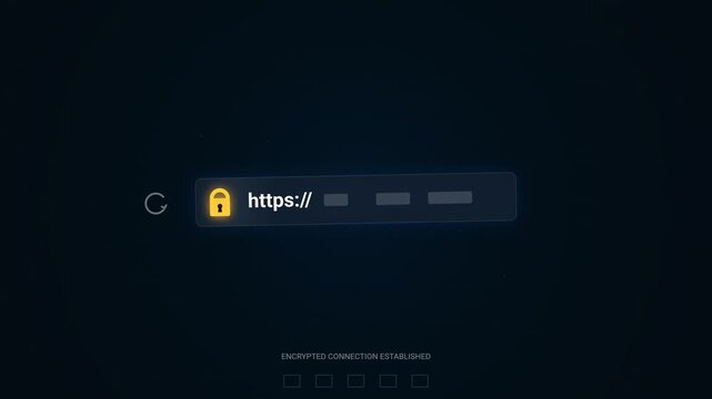Secure HTTPS Website Connection Establishing Animation
