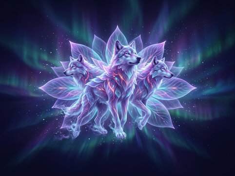 Celestial Aurora Lotus Wolf Pack