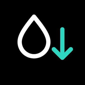 Blood sugar drop with falling arrow animation for diabetes and glucose control explainers