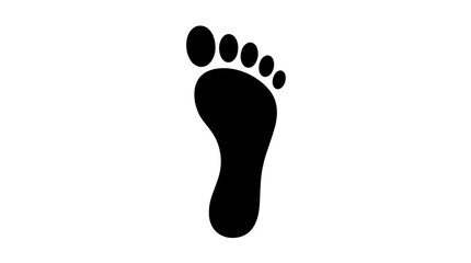Human footprint silhouette icon with flat black shape for walking theme © ＰＮＧ・アート