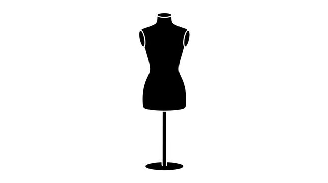 Tailor mannequin dummy black silhouette isolated on white background image