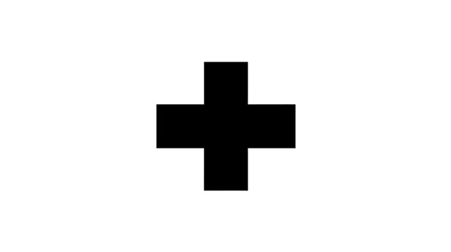 Simple medical plus symbol black icon for health care and first aid kits