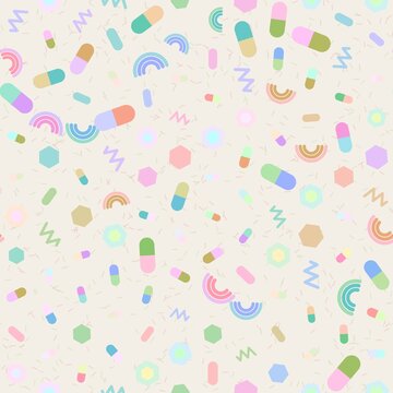 a pastel abstract confetti and sprinkle pattern that resembles designs 
