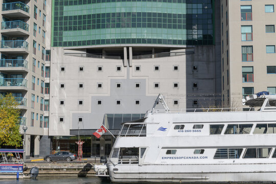 Empress Of Canada Enterprise vessel moored outside Number One York Quay Condominium, Harbour Square, Toronto