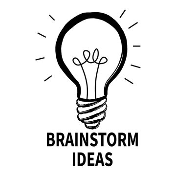 Brainstorm ideas concept with hand drawn light bulb icon