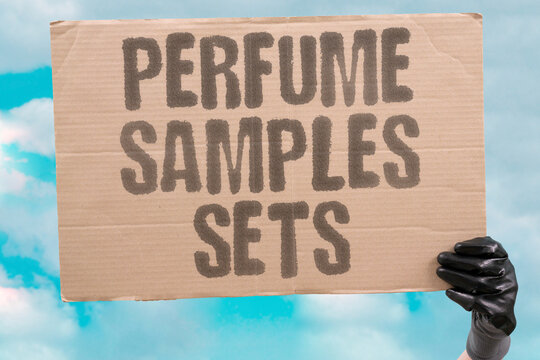 "Perfume samples sets" Fragrance fans buy tiny vials to test scents on skin before committing to expensive bottles. PERFUME. SAMPLES. SETS. VIALS. TESTING.