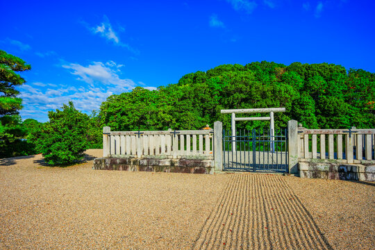 奈良県 垂仁天皇陵 宝来山古墳の風景