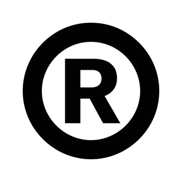 Registered trademark symbol isolated on white background as a vector graphic icon