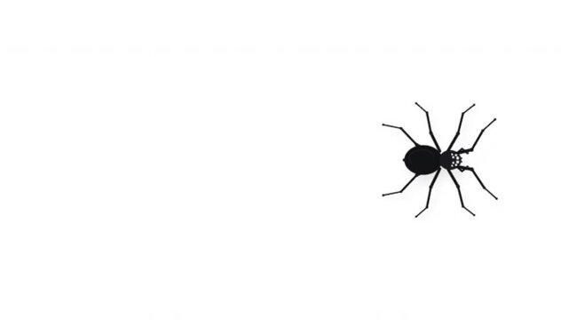 Black spider silhouettes crawling on a white background
