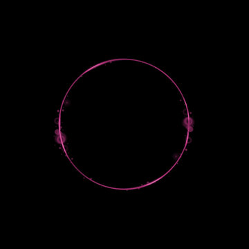 Abstract red glowing ring of light isolated on a deep black background for digital design projects