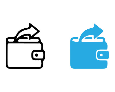 Wallet icons with arrow indicating money transfer