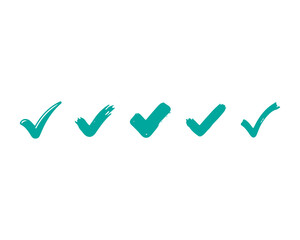 Green check mark symbols on white background © Ml Visual
