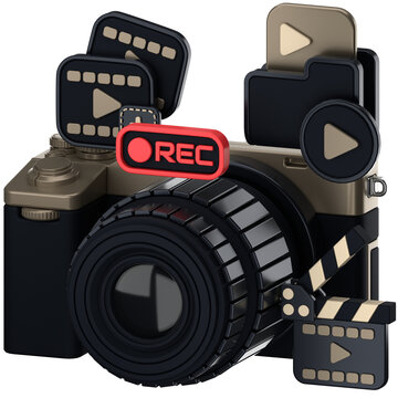 Social media and content creator kit 3d icon