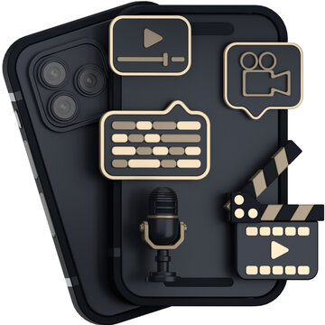Social media and content creator kit 3d icon