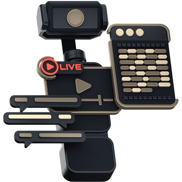 Social media and content creator kit 3d icon