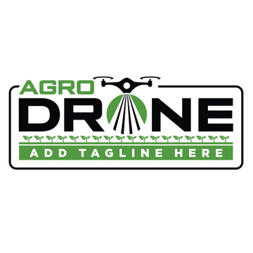 Drone agriculture logo design, modern technology agriculture, drone with spray drops or air treatment of the field with herbicides or fertilizer. logo design vector.
