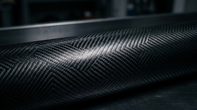 Black carbon fiber texture roll with geometric weave pattern for