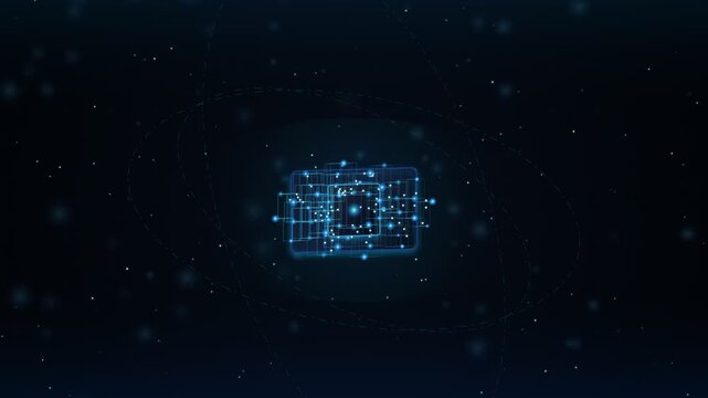 Futuristic Quantum Processor Superconducting Circuitry Animation