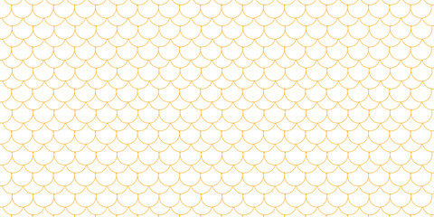 Seamless golden scale pattern — delicate mermaid or fish scales on white © fendi
