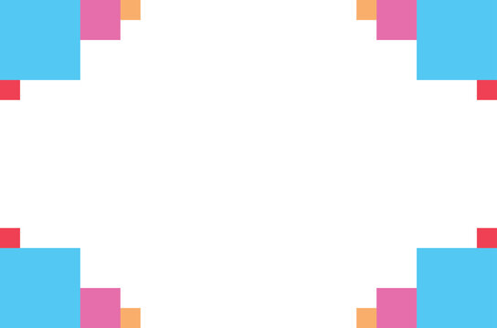 Memphis Style Colorful Frame Background with Abstract Geometric Shape Border. 21